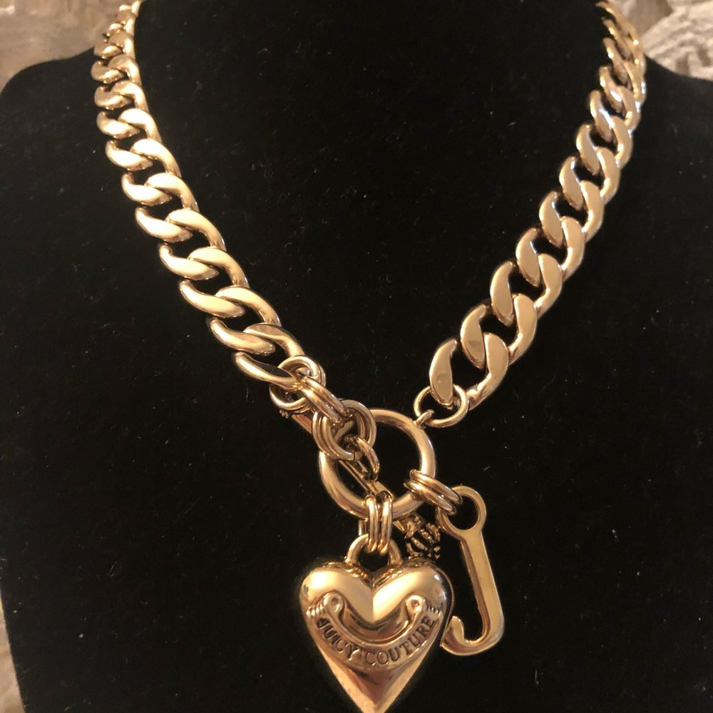 NWOT Vintage Juicy Couture Puffy Heart Banner Necklace - Picture 3 of 6